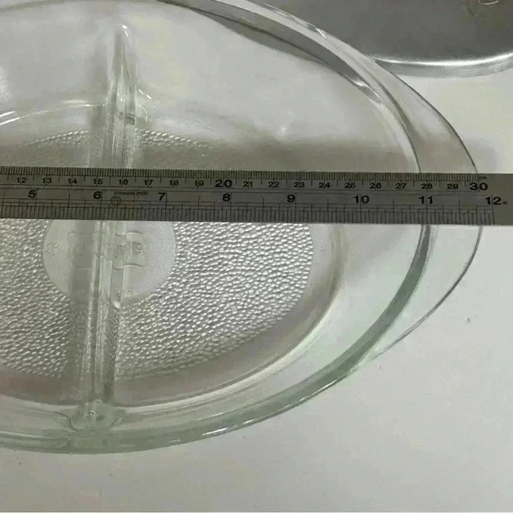 Vintage Glasbake USA divided dish J2352 with aluminum lid and Bakelite knob - Picture 7 of 11